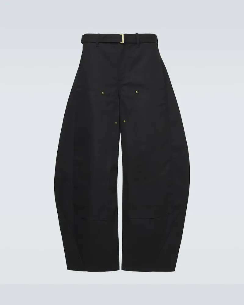 Sacai X Carhartt WIP Barrel-Hose aus Baumwolle Schwarz