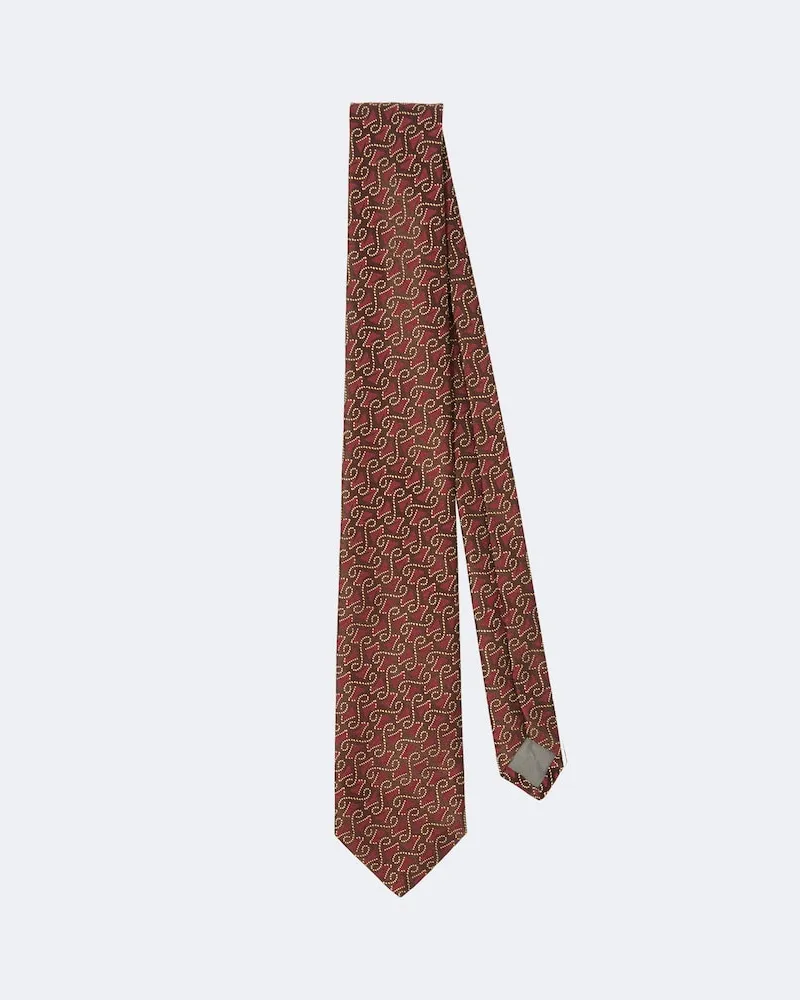 Charvet Krawatte aus Seiden-Jacquard Burgunderrot