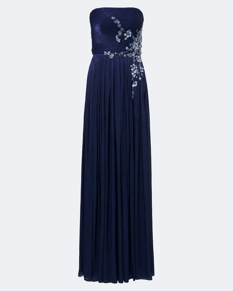 COSTARELLOS Bustier-Robe Lenina aus Georgette mit Lurex Blau