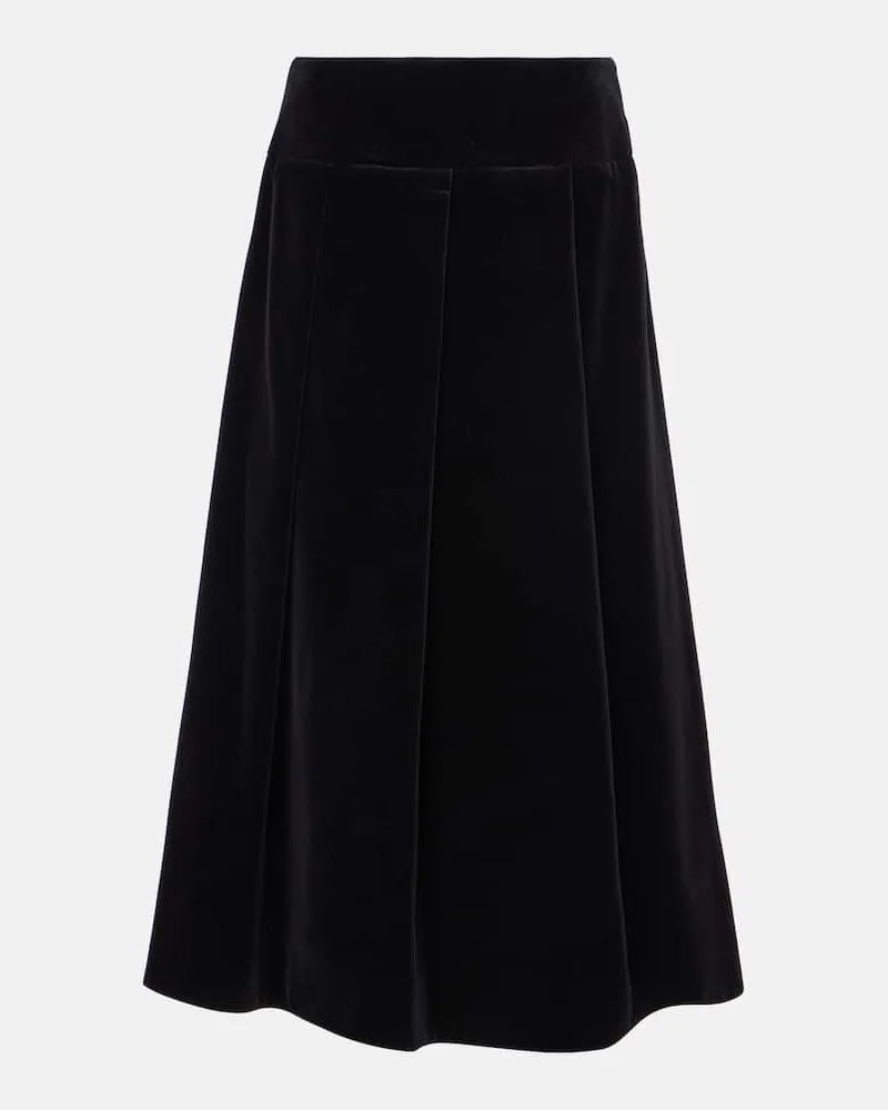 Max Mara Midirock Paraggi aus Baumwollsamt Schwarz