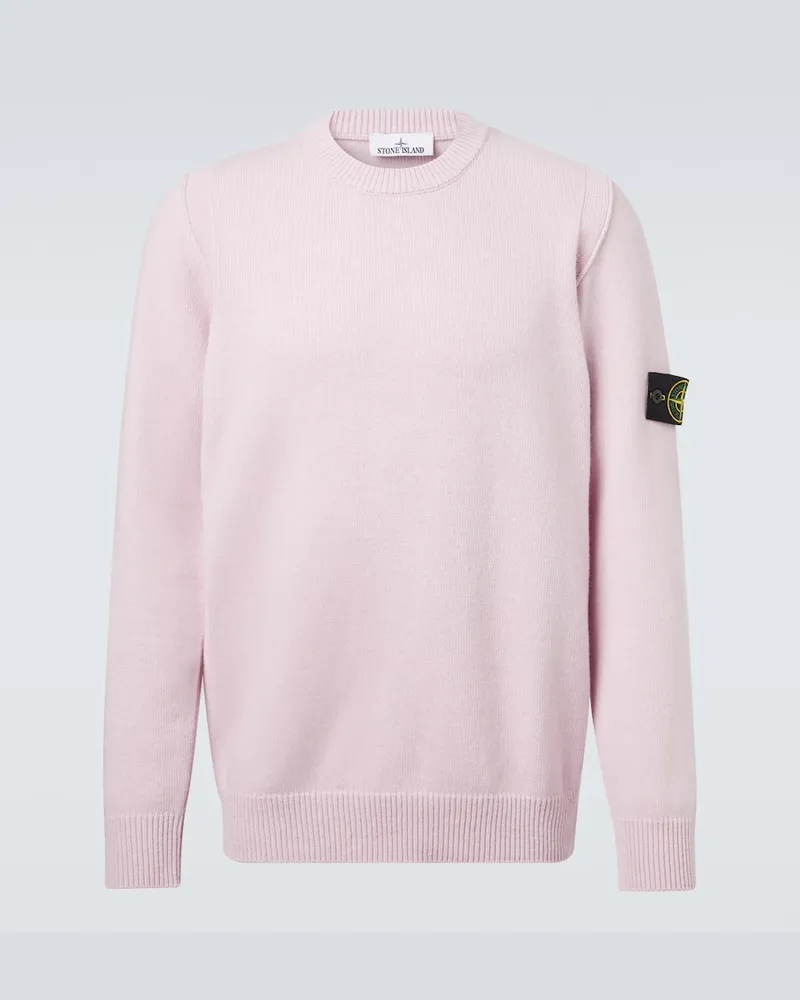 Stone Island Pullover Compass aus einem Wollgemisch Rosa