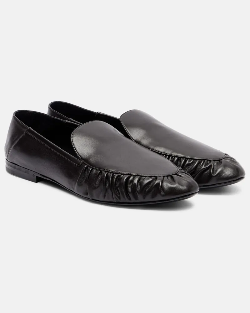 Saint Laurent Slippers Alain aus Leder Braun