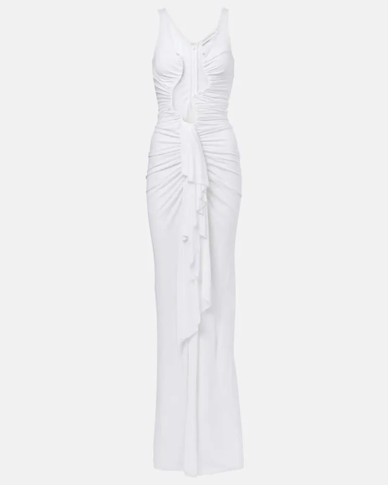Christopher Esber Maxikleid Salacia aus Jersey Weiß