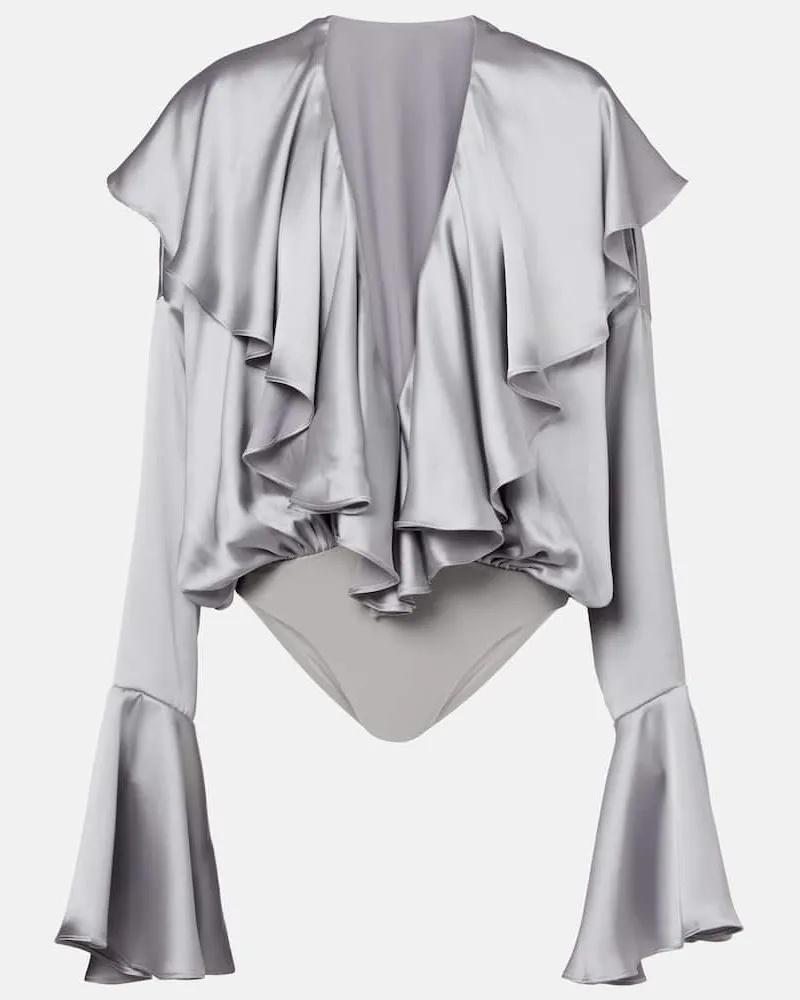 Norma Kamali Body aus Satin Silber
