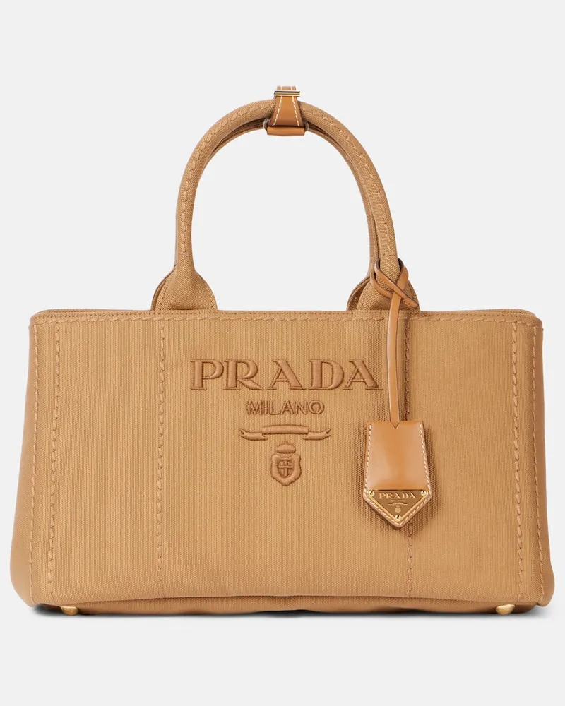 Prada Tote Bag Prada Jardinière aus Canvas Braun