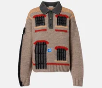 Polopullover aus Woll-Jacquard