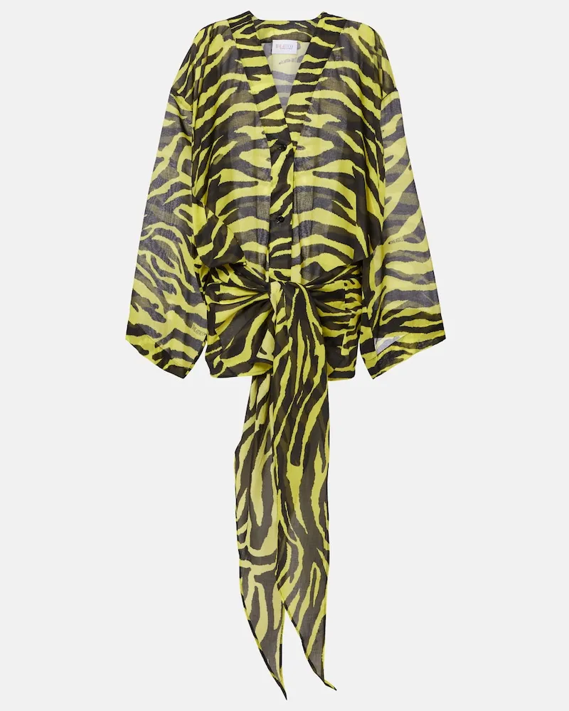 ATTICO Minikleid aus Baumwollmusselin Schwarz