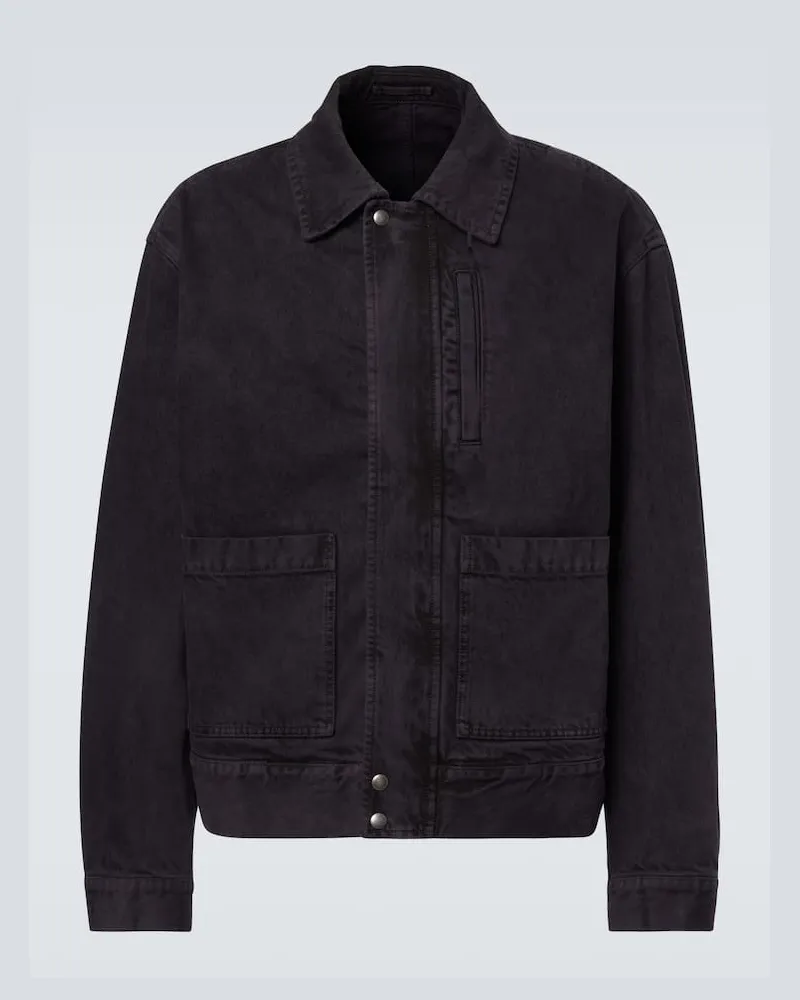 Dries van Noten Bomberjacke aus Denim Lila