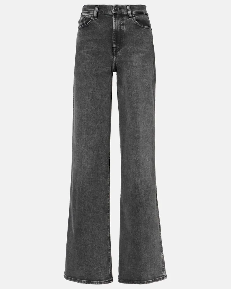 7 for all mankind High-Rise Wide-Leg Jeans Schwarz