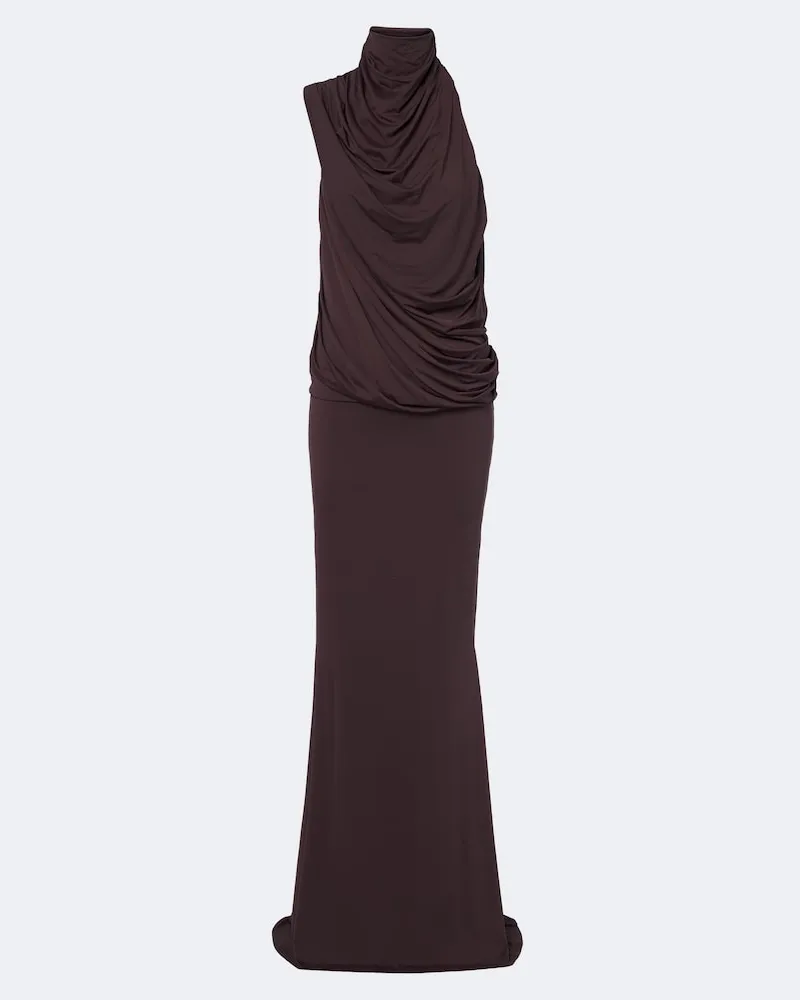 De La Vali Maxikleid Lurna aus Jersey Braun