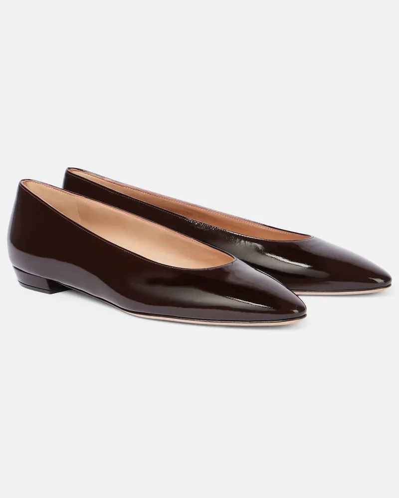 Gianvito Rossi Ballerinas Amelia aus Lackleder Burgunderrot