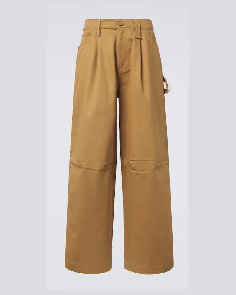 Simone Rocha Verzierte Wide-Leg Jeans Braun