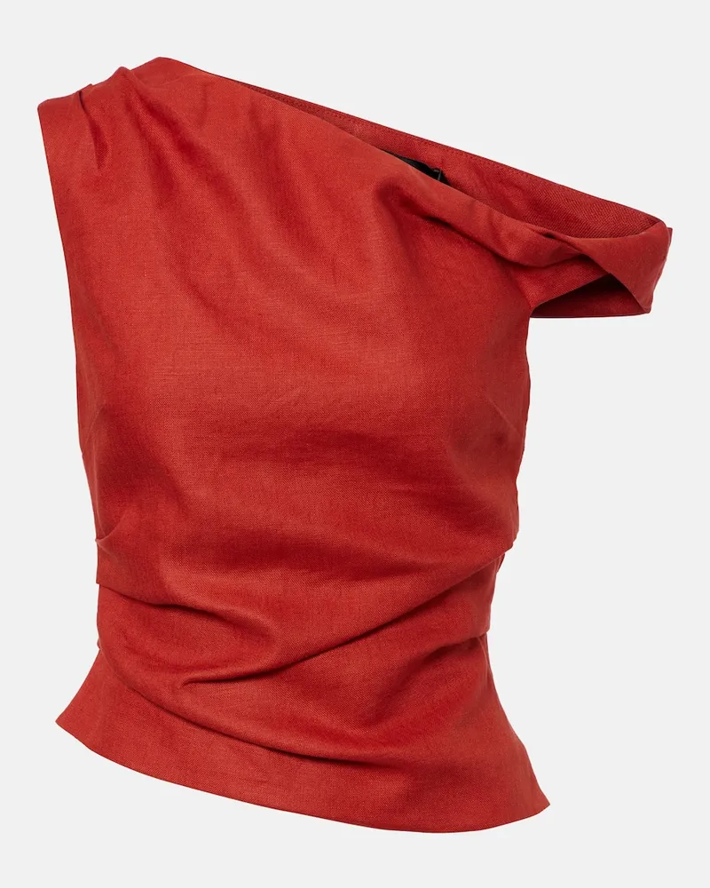 SIR Asymmetrisches Top aus Leinen Rot