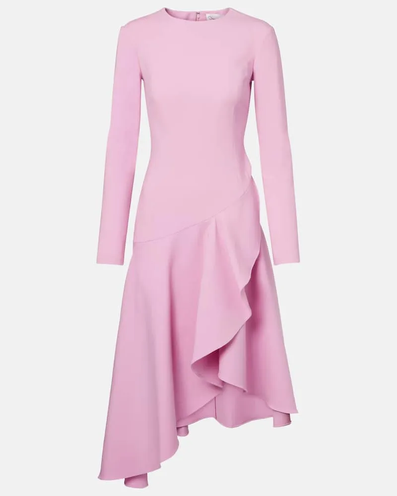 Oscar de la Renta Cocktailkleid aus einem Wollgemisch Rosa