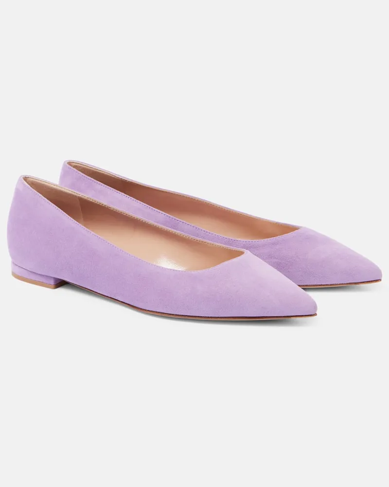 Gianvito Rossi Ballerinas Gianvito aus Veloursleder Violett
