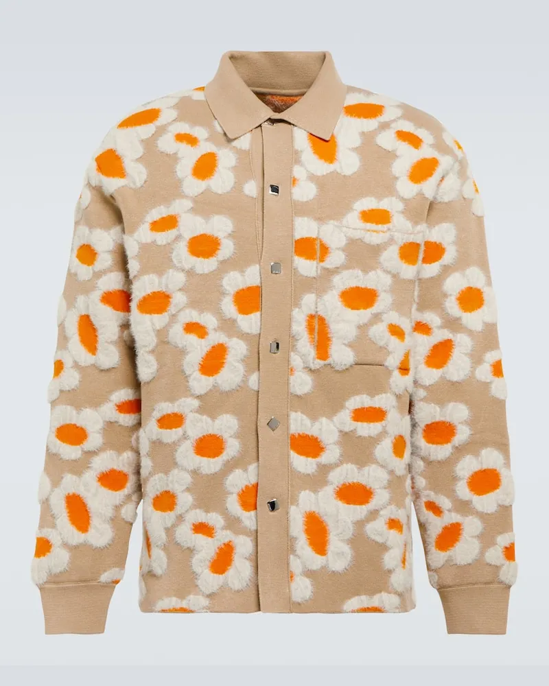 Jacquemus Hemdjacke La Chemise Neve Fleurs Beige