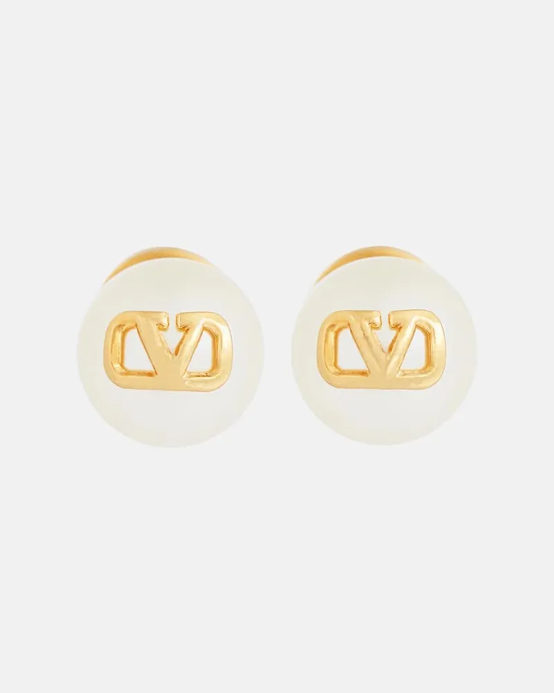 Valentino Garavani Ohrringe VLogo Signature mit Zierperlen Gold