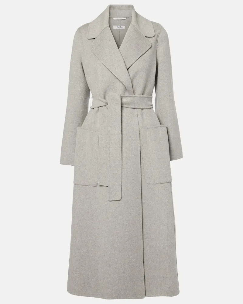 Max Mara Mantel Paolore aus Schurwolle Silber
