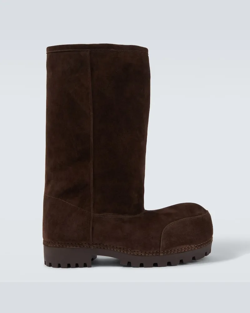 Balenciaga Stiefel Alaska aus Veloursleder Braun