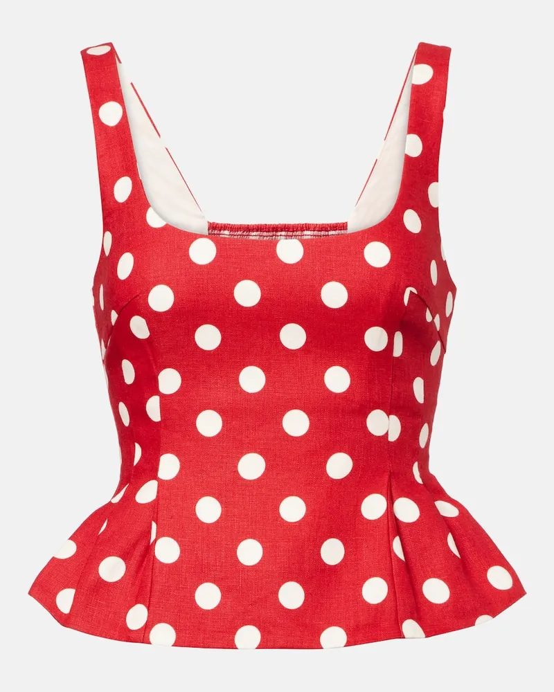 Posse Top Rosalie aus Leinen Rot