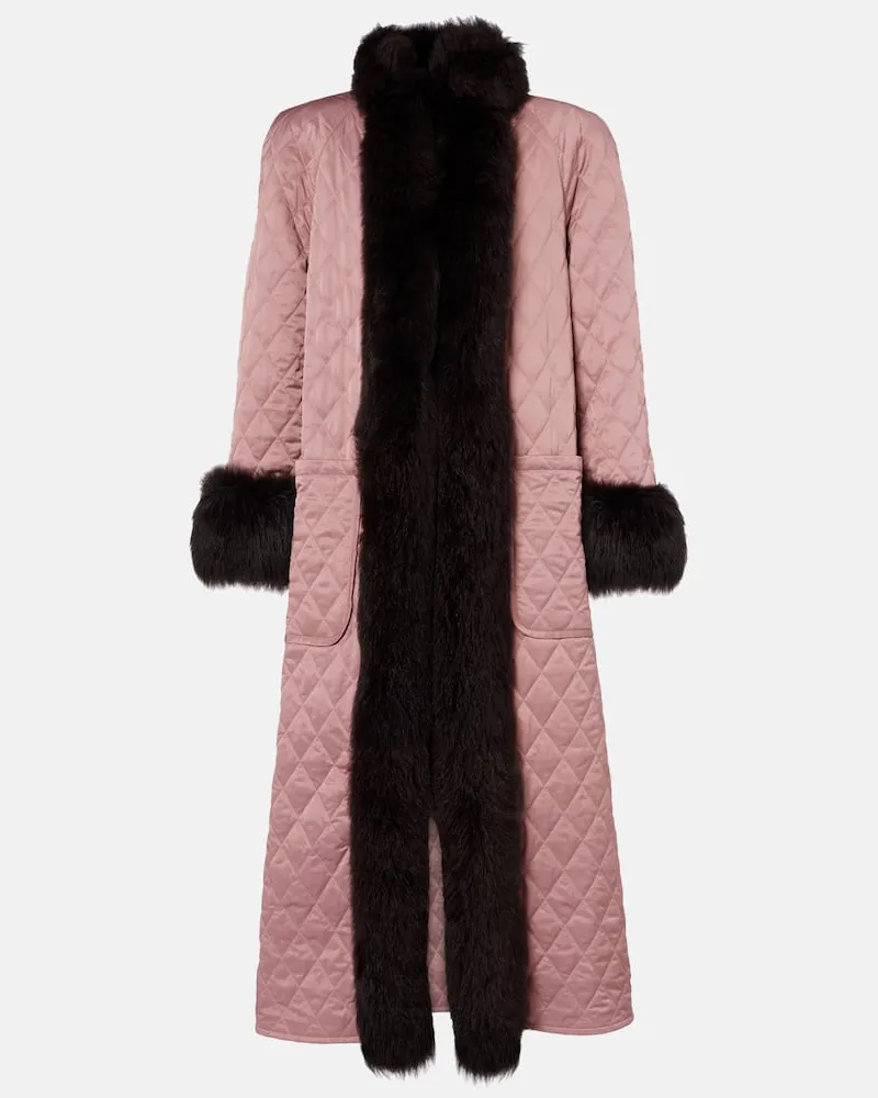 Chloé Chloé Steppmantel aus Satin mit Shearling Pink