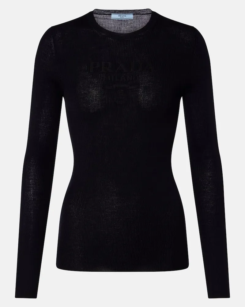 Prada Pullover aus Wolle und Seide Blau