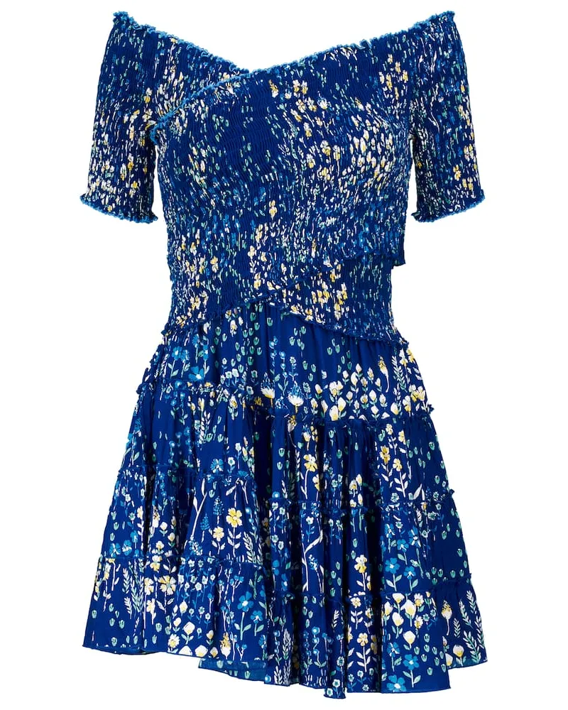Poupette St Barth Bedrucktes Minikleid Soledad Blau