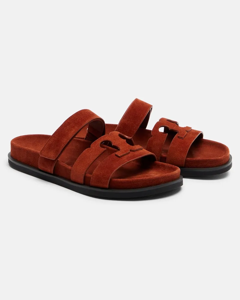 Tory Burch Sandalen Ines aus Veloursleder Braun