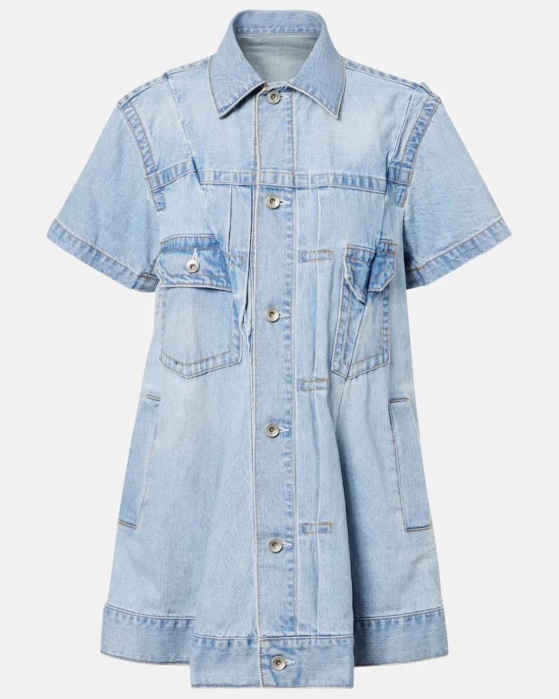Sacai Minikleid aus Denim Blau