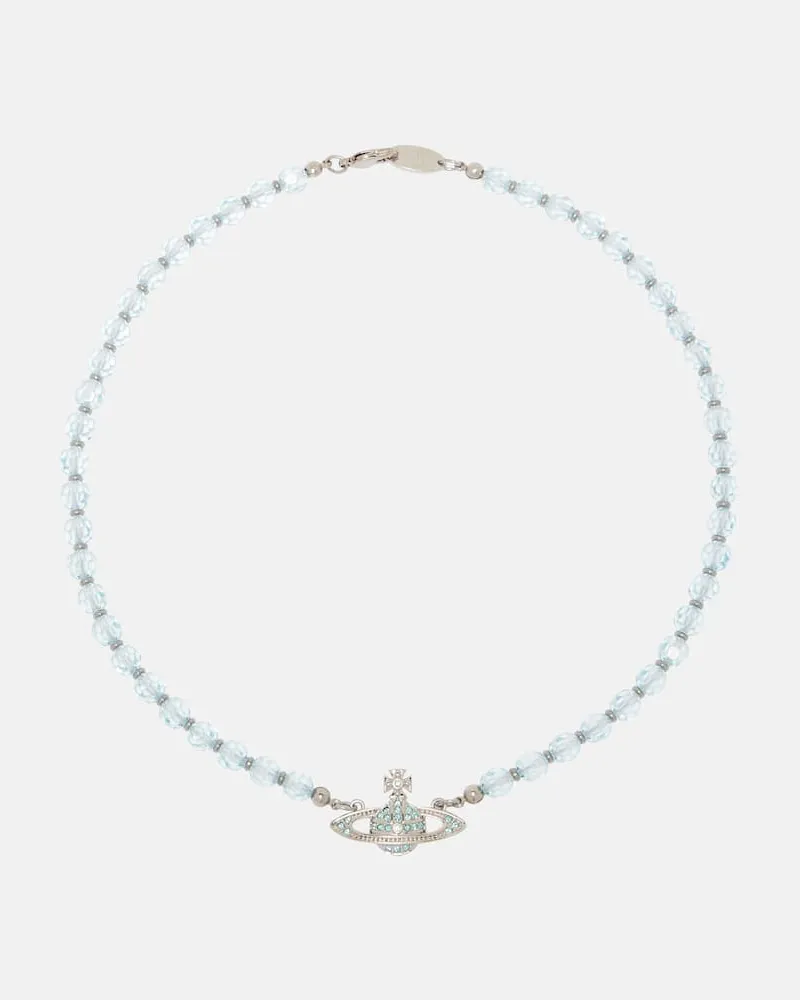 Vivienne Westwood Choker mit Kristallen Blau