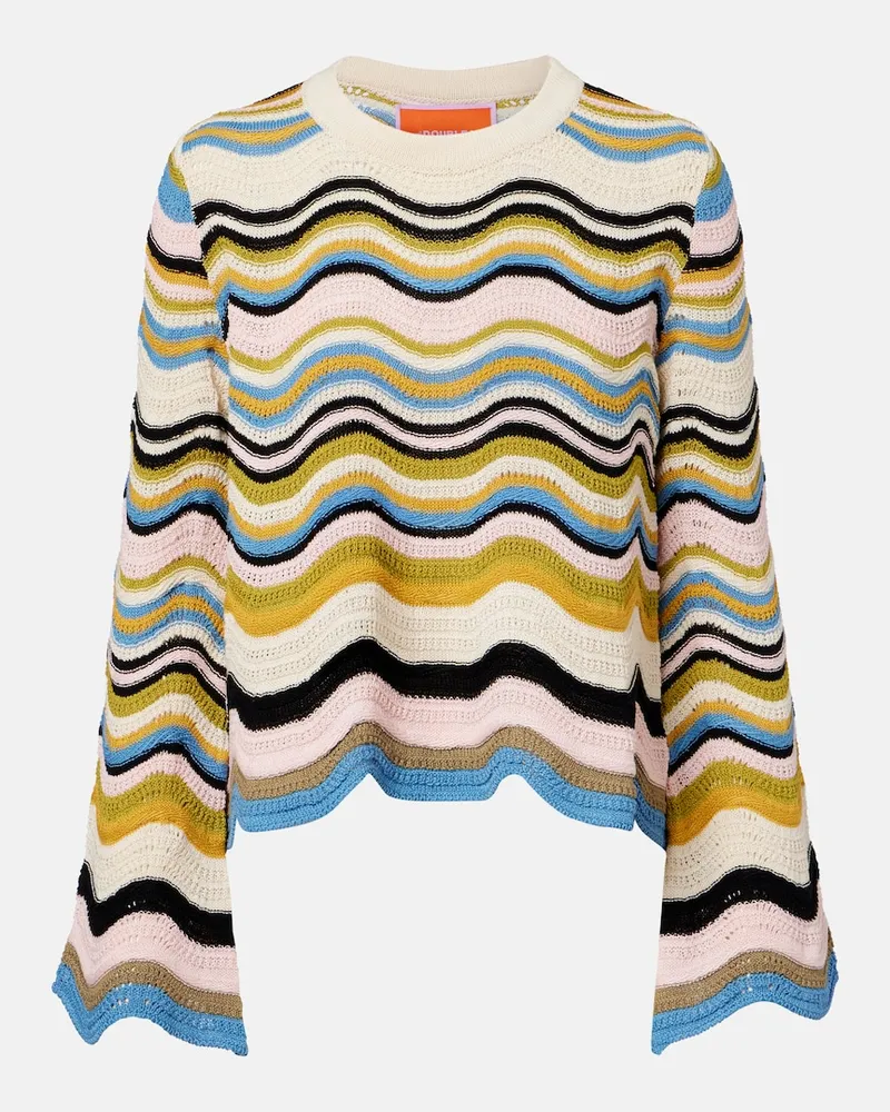 La DoubleJ Pullover Chevron aus Häkelstrick Multicolor