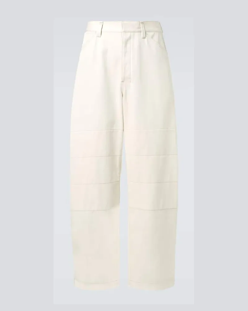 Christophe Lemaire Hose aus Baumwoll-Drill Weiß