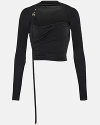 Jacquemus Cropped-Top Le Haut Peplo Schwarz