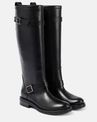 Saint Laurent Bikerstiefel River aus Leder Schwarz