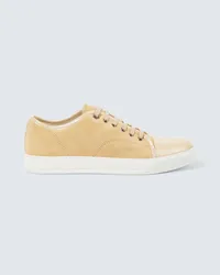 Lanvin Sneakers DBB1 aus Veloursleder und Lackleder Beige