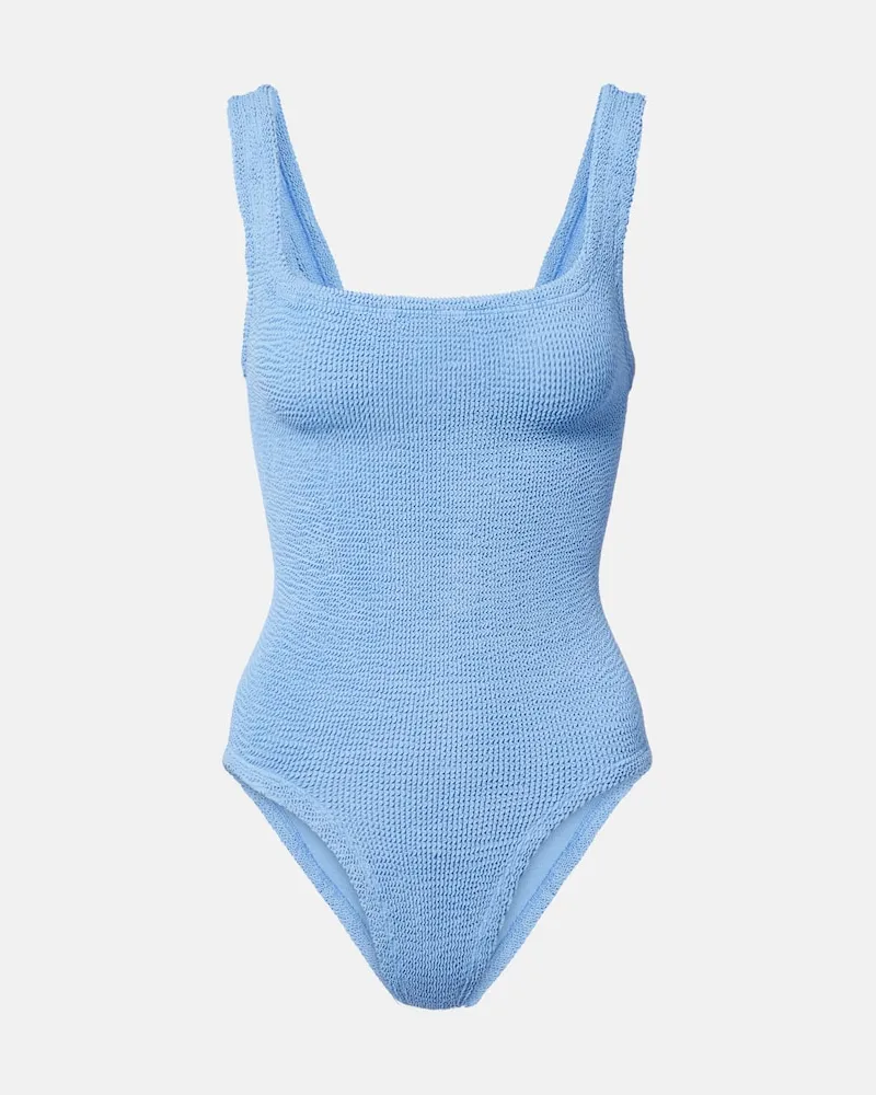 Hunza G Badeanzug Coverage Square neck Blau