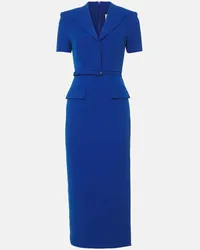 Roland Mouret Midikleid aus Cady Blau