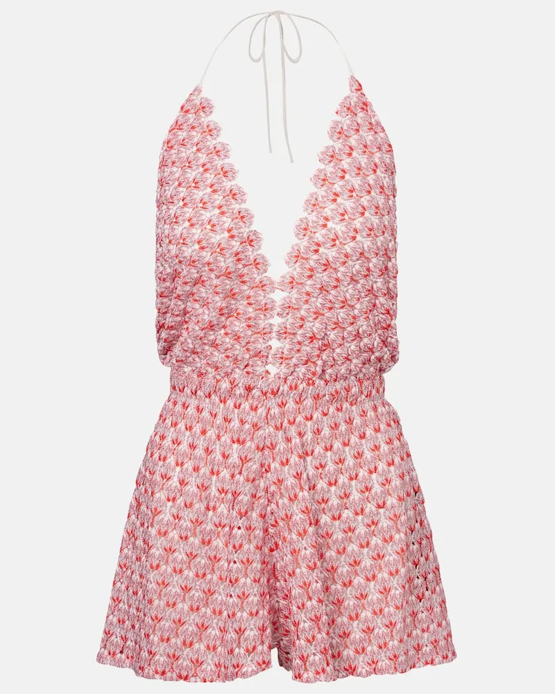 Missoni Playsuit aus Häkelstrick Rot