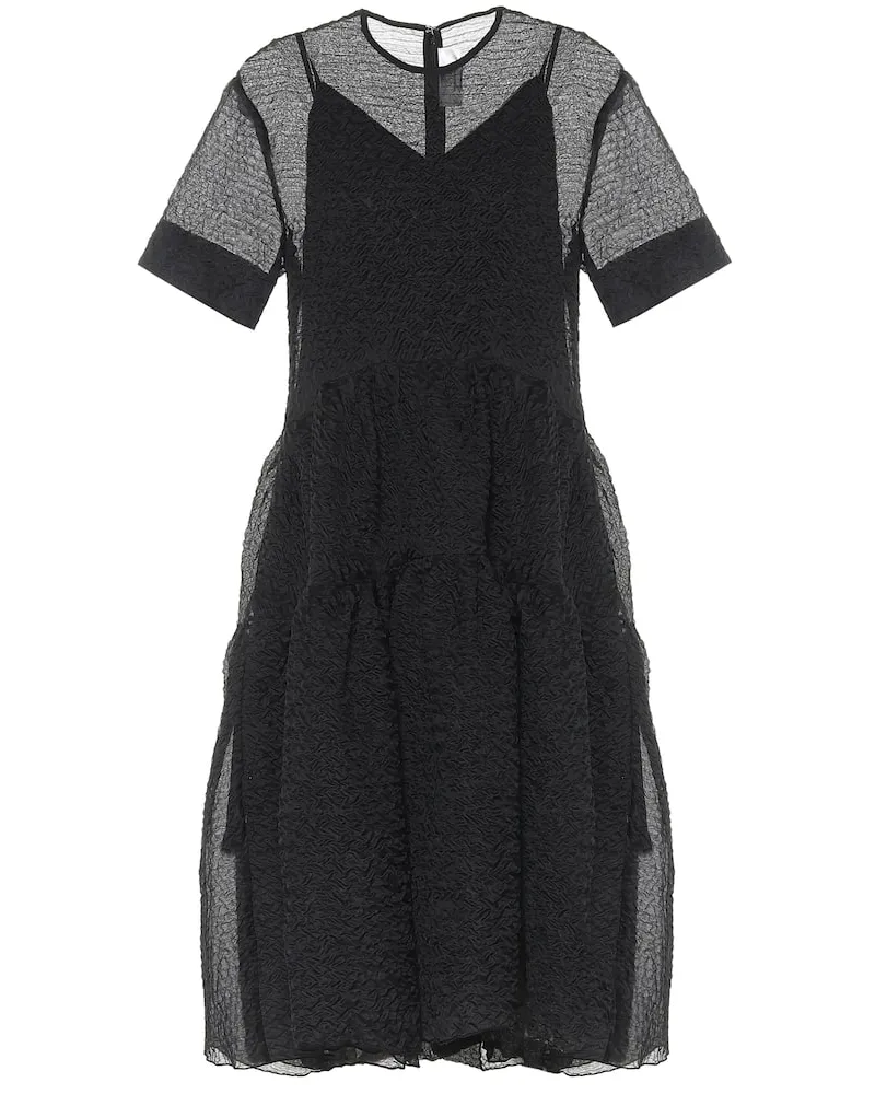 Victoria Beckham Midikleid aus Cloqué Schwarz