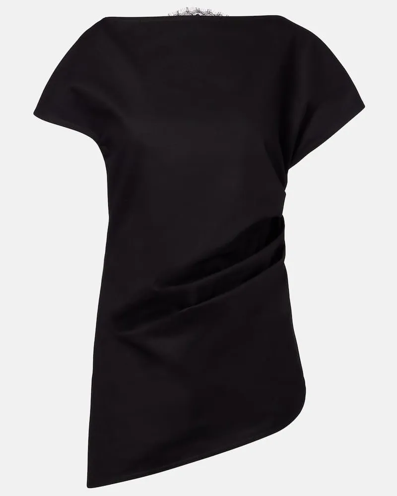 J.W.Anderson Top aus Baumwolle mit Spitze Schwarz