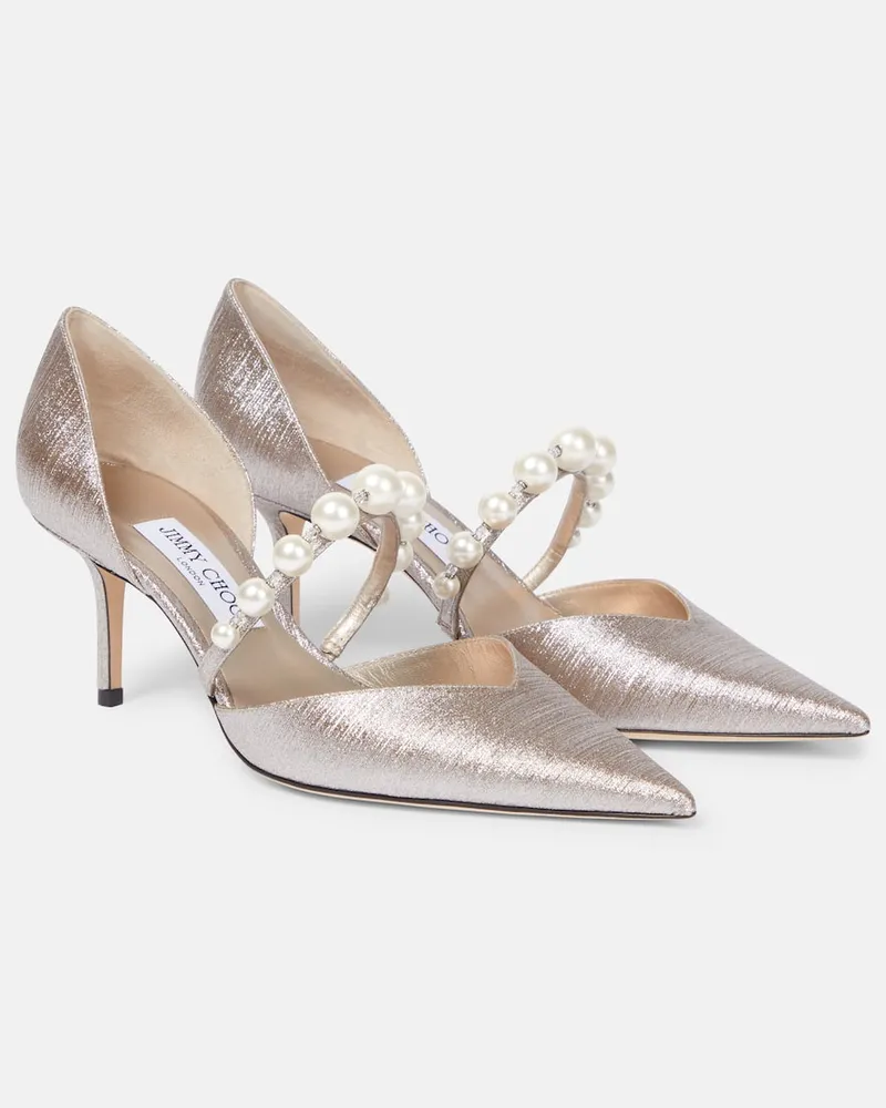 Jimmy Choo Pumps Aurelie 65 mit Zierperlen Metallic