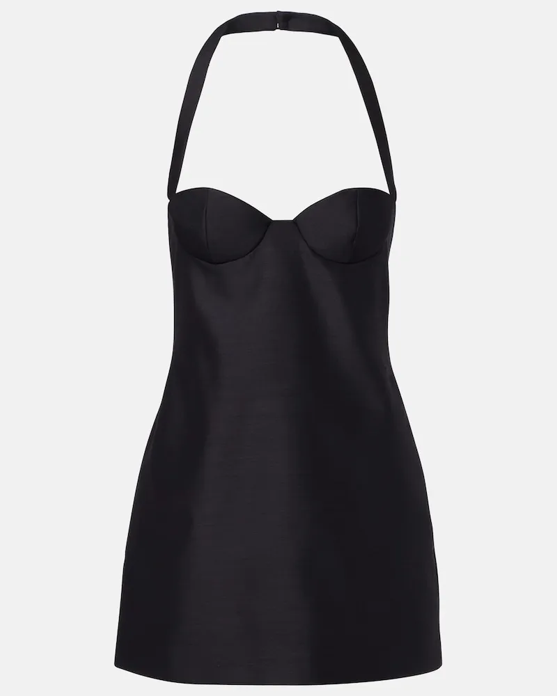 Magda Butrym Bustier-Kleid aus einem Wollgemisch Schwarz