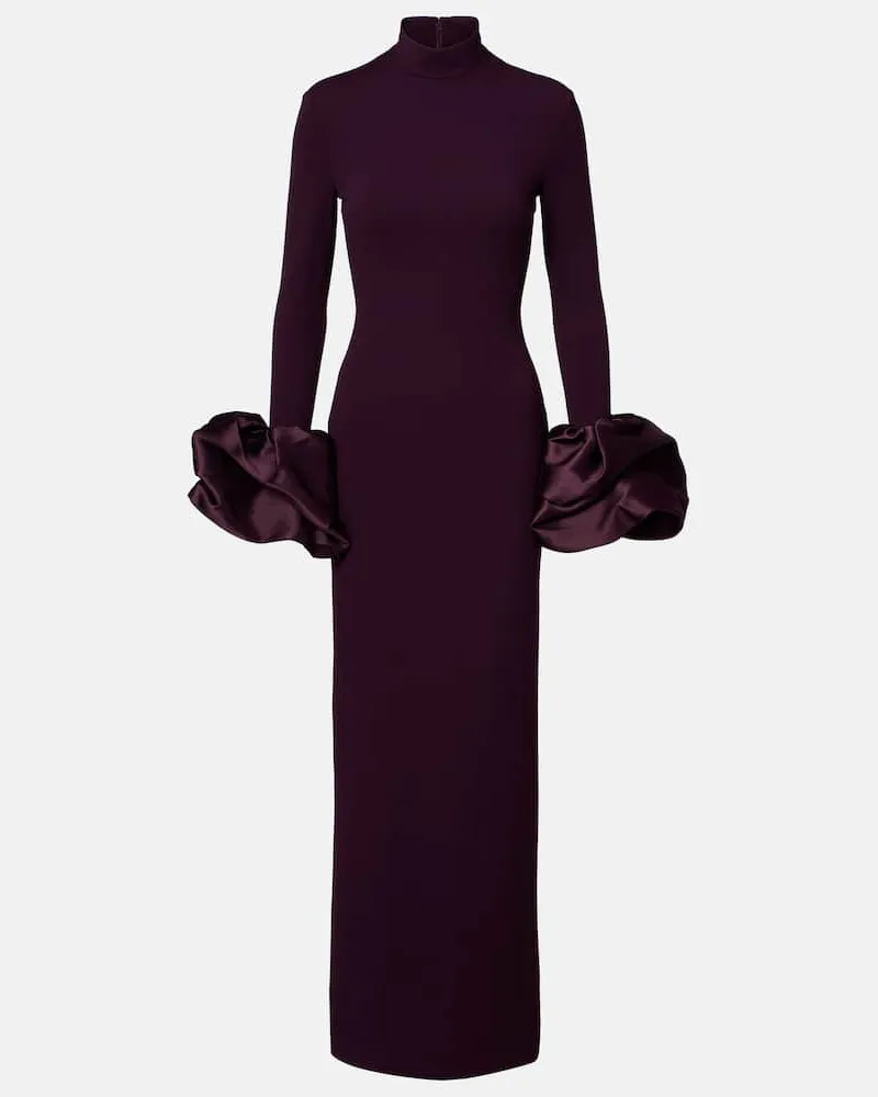 Solace London Robe Viviana mit Satin Burgunderrot