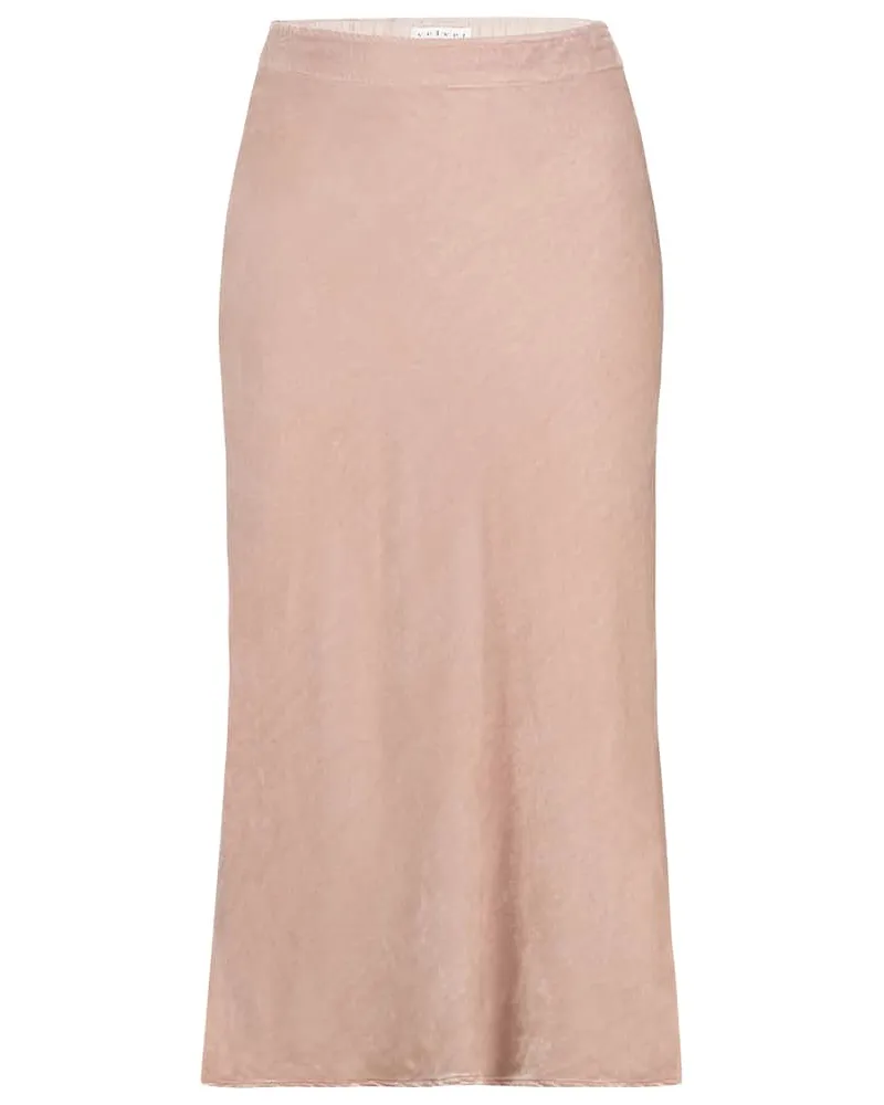 Velvet Midirock Taelyn aus Samt Rosa