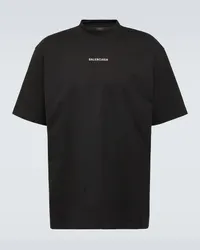 Balenciaga T-Shirt aus Baumwoll-Jersey Schwarz