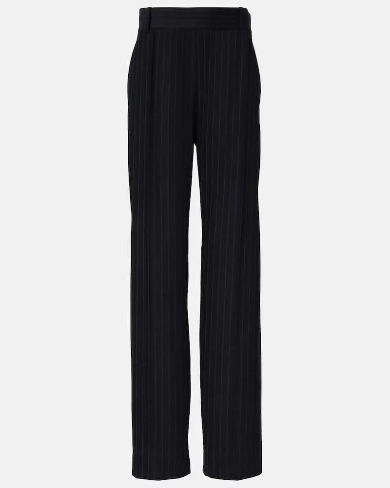 KHAITE Gerade High-Rise-Hose Cambie Blau