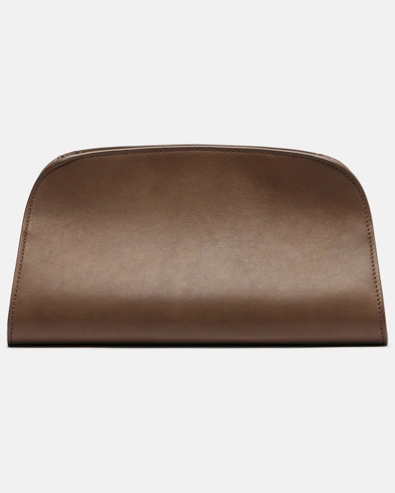 The Row Clutch Peggy Small aus Leder Braun