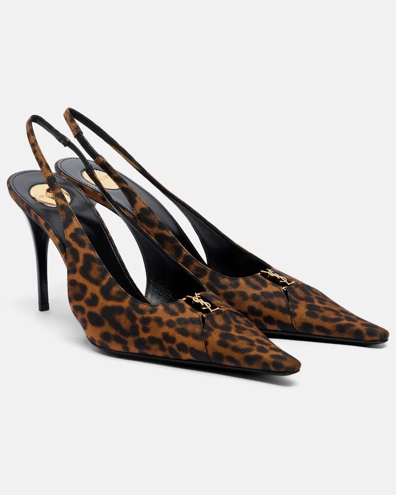 Saint Laurent Slingback-Pumps Babylone Breteuil Braun