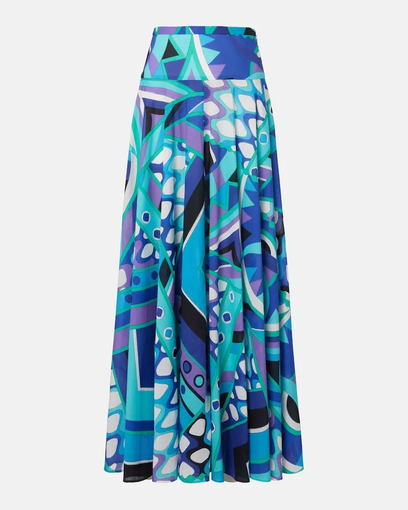 Emilio Pucci Maxirock Vivara aus Baumwolle Blau