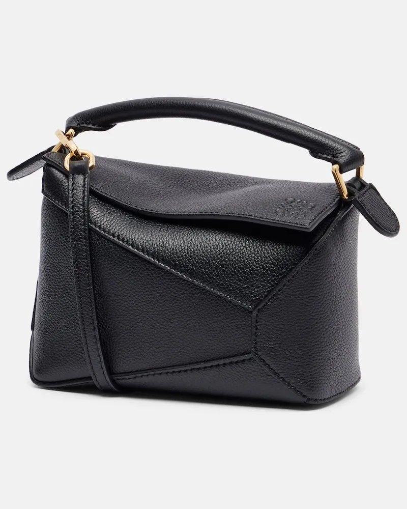 Loewe Tote Bag Puzzle Edge Mini aus Leder Schwarz